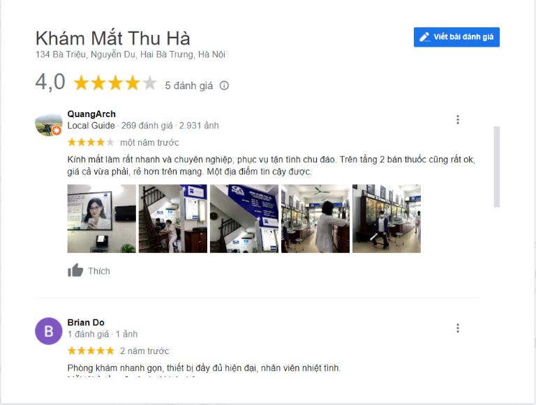 Phòng khám mắt Thu Hà