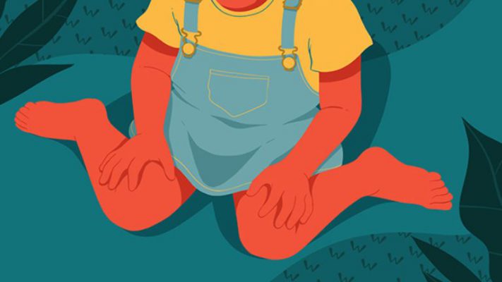 bé ngồi chữ w ảnh hưởng thân trên